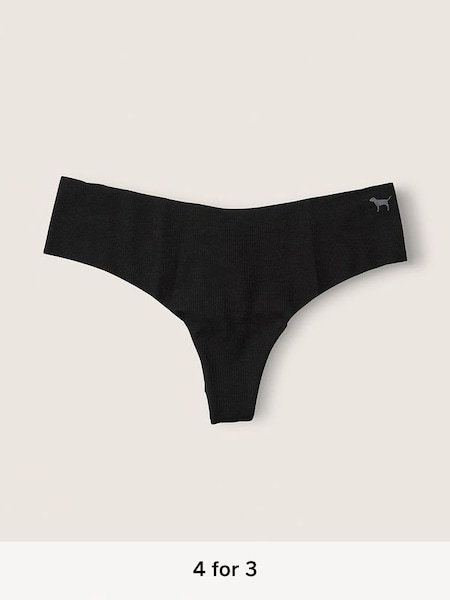 Pure Black No Show Thong Knickers (P79906) | £9
