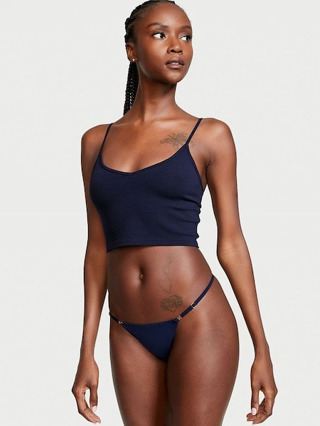 Ensign Navy Blue Smooth Thong Knickers (P81130) | £14