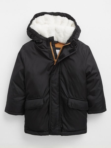 Black Water Resistant Cold Control Quilted Puffer Coat (P82182) | £30