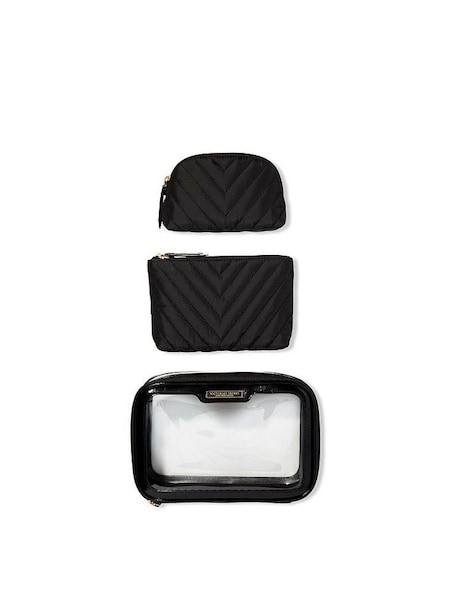 Black Getaway Trio Makeup Bag (P85109) | £35