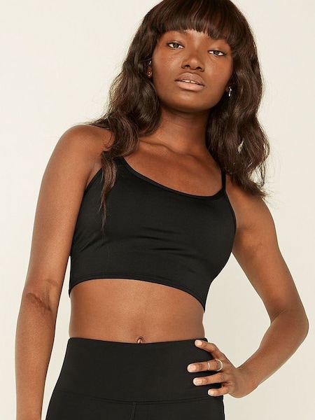 Pure Black Seamless Lightly Lined Low Impact Sports Bra (P86038) | £13