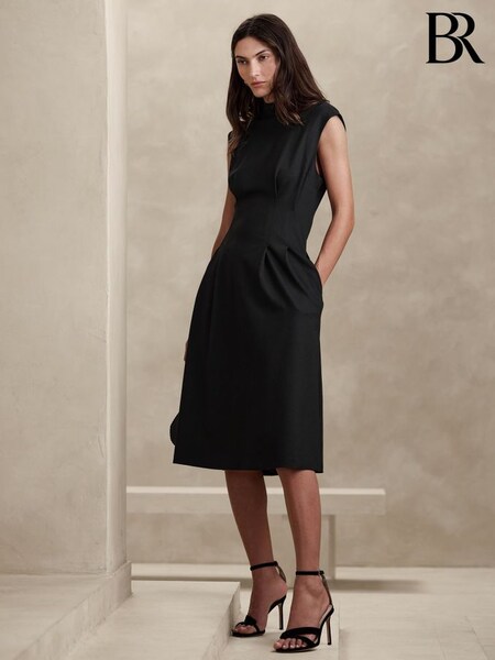 Banana Republic Black Rabia Ponte Midi Dress (P86056) | £125