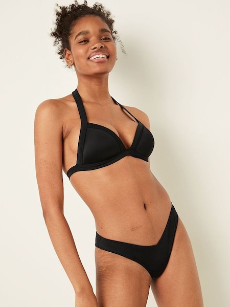 Black V Front Bikini Bottom (P87415) | £12