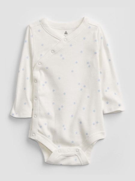 White Wrap Long Sleeve Baby Bodysuit (P89243) | £6