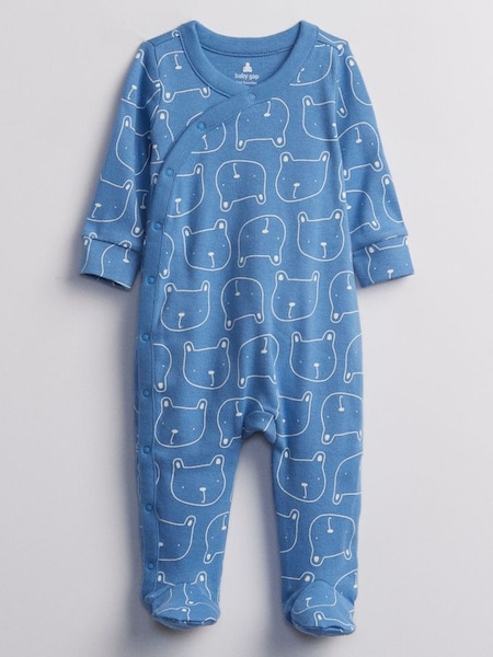 Blue Brannan Bear Long Sleeve Baby Sleepsuit (Newborn - 24mths) (P89669) | £18