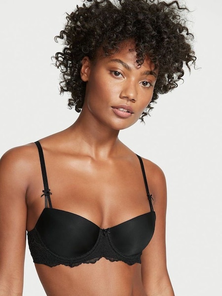 Black Smooth Unlined Balcony Bra (P91011) | £39