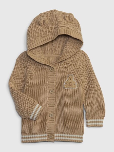 Brown Knitted Brannan Bear Hoodie (P91069) | £22