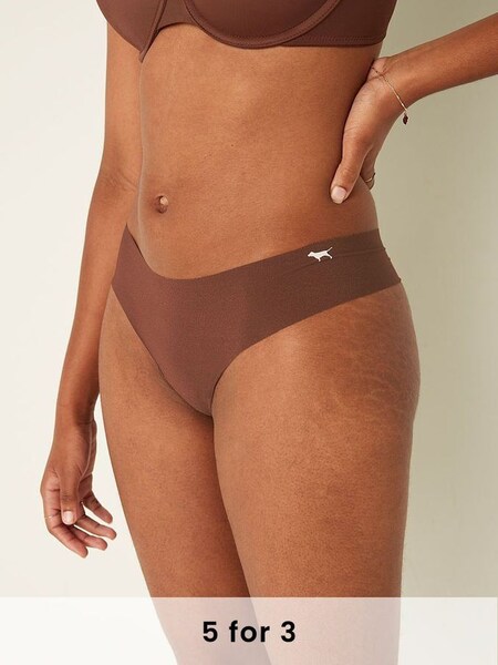 Soft Cappuccino Brown No Show Thong Knickers (P95289) | £9