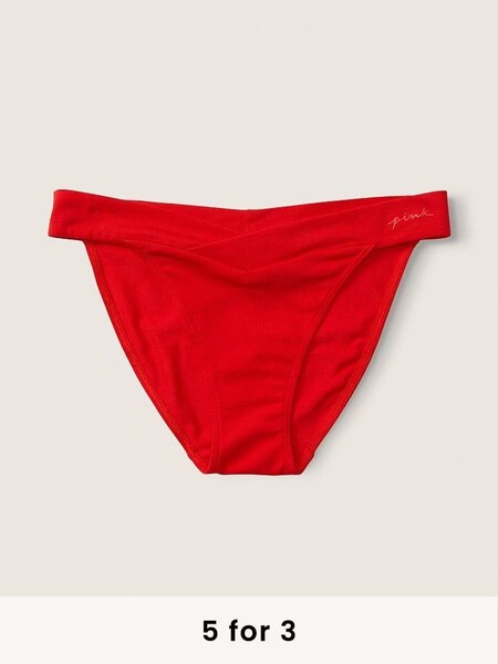 Pin Up Red Crossover Cotton Bikini Knickers (P95714) | £9
