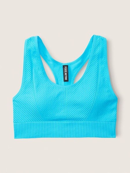 Under Water Blue Seamless Lightly Lined Low Impact Racerback Sports Bra (P96018) | £14
