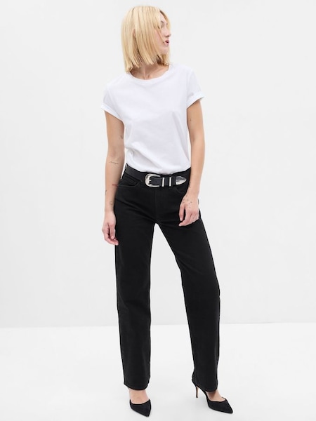 Black High Waisted Organic Cotton 90s Loose Jeans with Washwell (P96389) | £55
