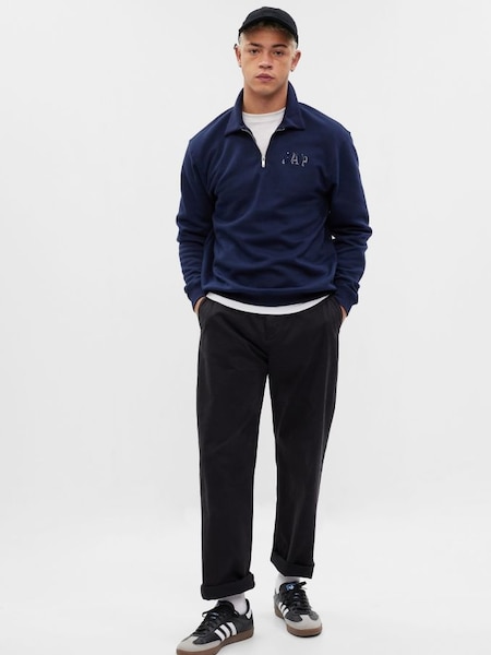 Navy/Blue Mini Arch Logo Half-Zip Up Long Sleeve Sweatshirt (P96927) | £45
