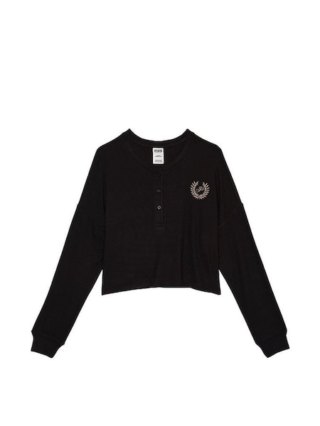 Pure Black Cosy Long Sleeve Sleep Shirt (P98558) | £26