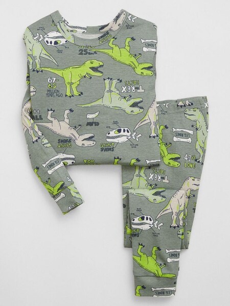 Green Dinosaur Organic Cotton Pyjama Set (P98804) | £18