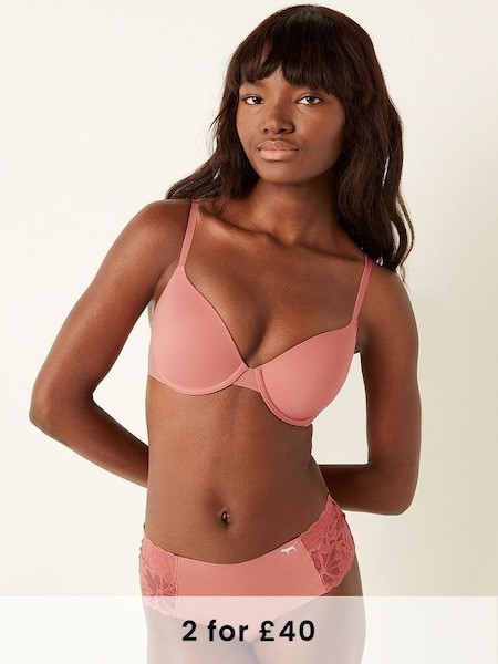 French Rose Pink Smooth Lightly Lined T-Shirt Bra (Q06172) | £29