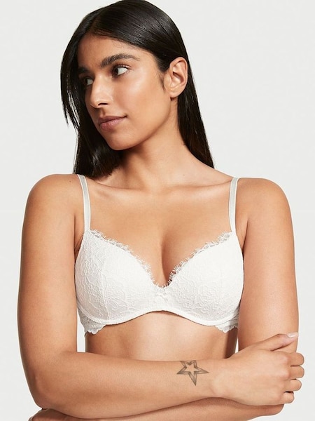 Coconut White Lace Non Wired Lightly Lined Bra (Q07340) | £45