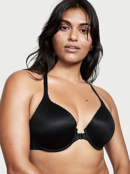 Black Lightly Lined Full Cup Front Fastening Bra (Q07346) | £19