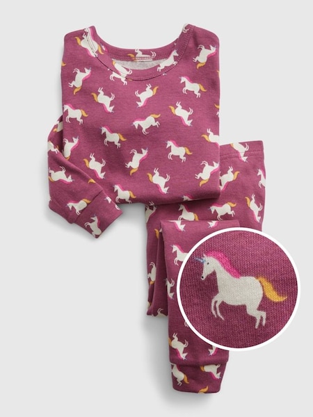Pink Unicorn Print Long Sleeve Pyjama Set (Q09116) | £18