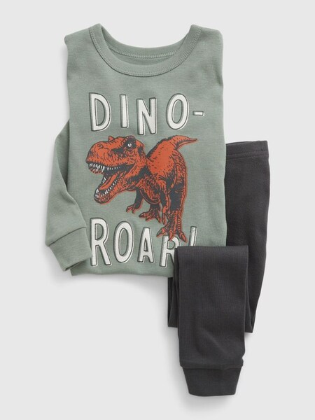 Green Dinosaur Graphic Long Sleeve Pyjama Set (Q09117) | £18