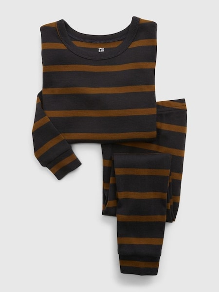 Brown Stripe Long Sleeve Pyjama Set (Q09118) | £18