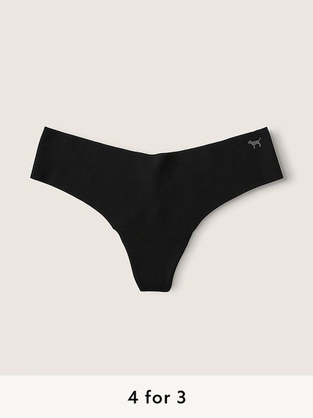Pure Black Thong Smooth No Show Knickers (Q09350) | £9