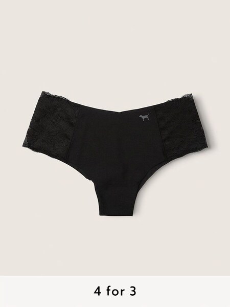 Pure Black Cheeky Lace Detail No Show Knickers (Q09362) | £9