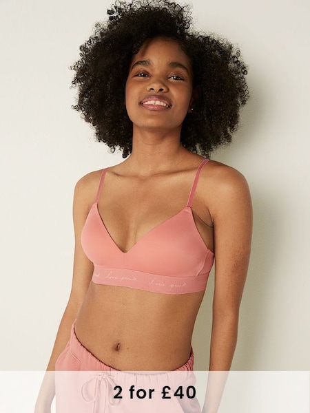 French Rose Pink Smooth Lightly Lined Non Wired T-Shirt Bra (Q09458) | £29