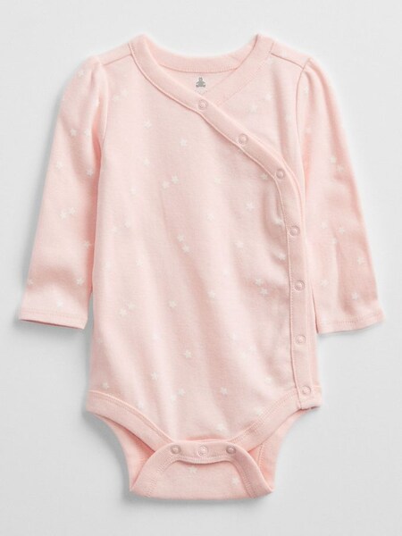Pink Wrap Long Sleeve Baby Bodysuit (Q13366) | £5