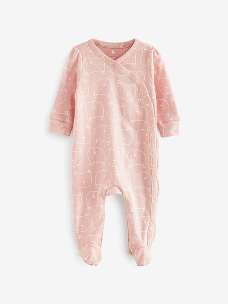 Pink Brannan Bear Long Sleeve Baby Sleepsuit (Q13791) | £18