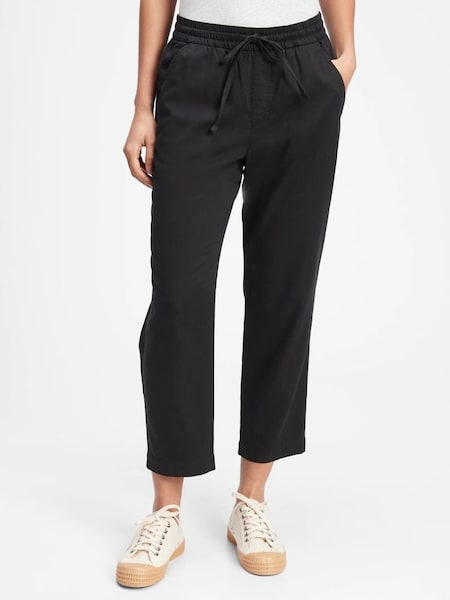 Black Easy Straight Pull-On Trousers (Q14067) | £35
