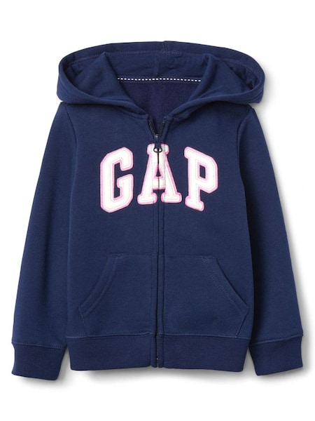 Navy Blue Logo Zip Up Hoodie (Newborn - 7yrs) (Q15471) | £20