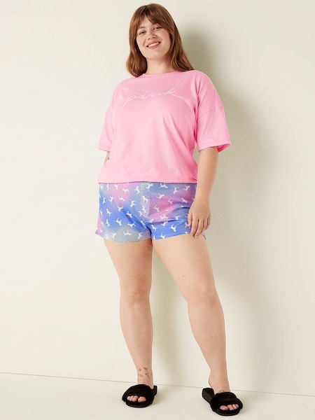 Arttic Ice Blur Dogs Flannel Boxy Pajama Shorts (Q16054) | £10