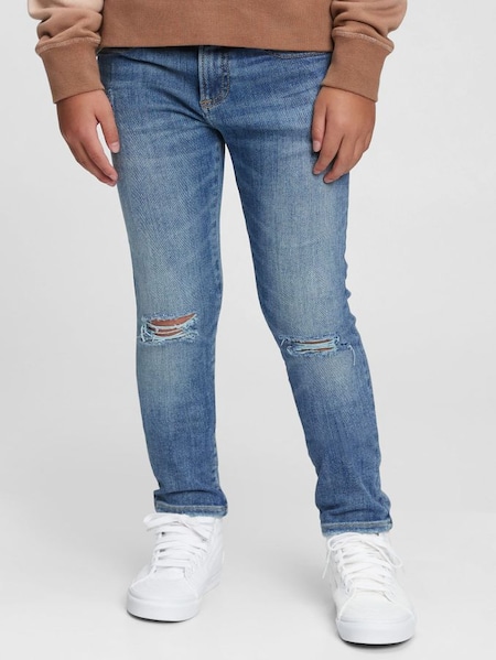 Light Wash Blue Distressed Stretch Skinny Washwell Jeans (4-16yrs) (Q16865) | £35