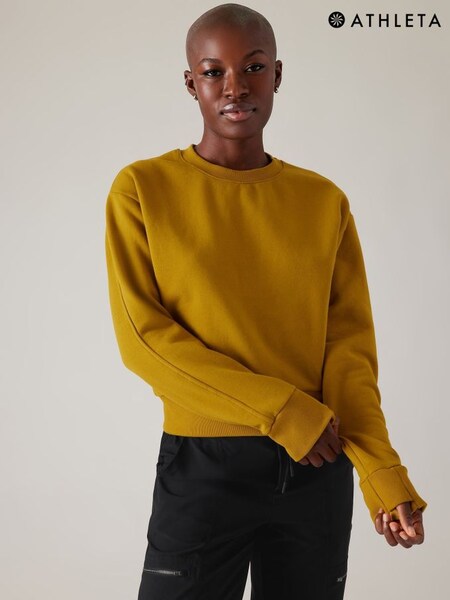 Athleta Green Retroplush Revive Crewneck Sweatshirt (Q18415) | £75