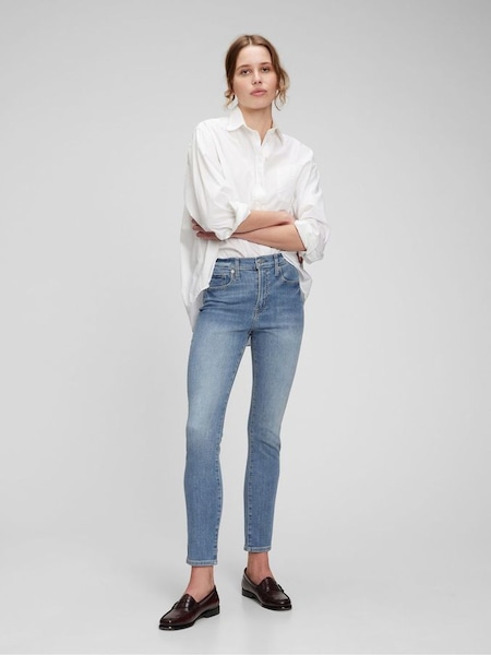 Light Wash Blue High Waisted Skinny Fit Jeans (Q18563) | £45