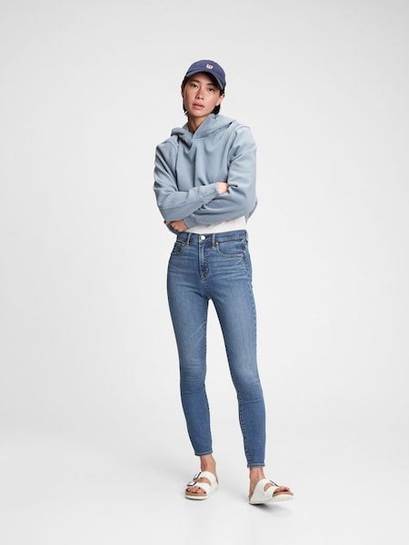 Light Wash Blue High Waisted True Skinny Fit Jeans (Q18840) | £55