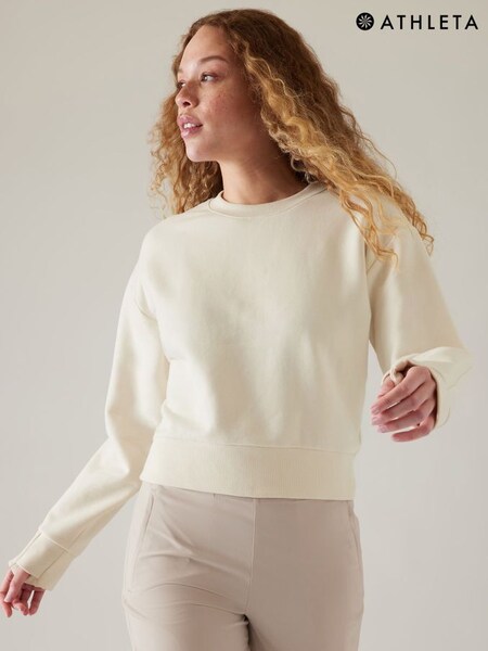 Athleta White Retroplush Revive Crewneck Sweatshirt (Q18877) | £75