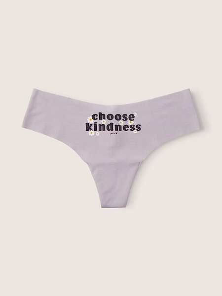 Purple Mist with Graphic Purple No Show Thong Knickers (Q19409) | £4