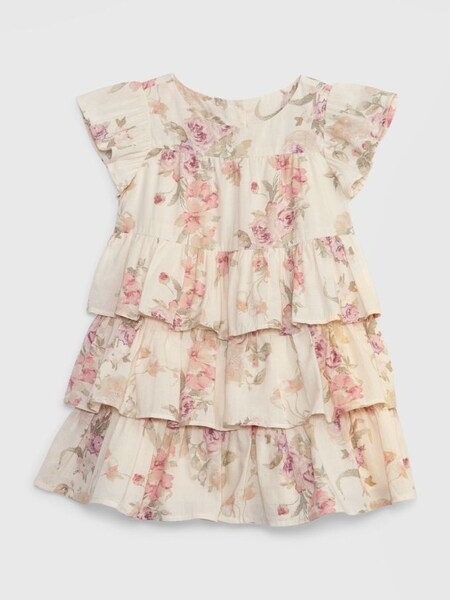 Cream LoveShackFancy Toddler Tiered Floral Dress (Q20151) | £30