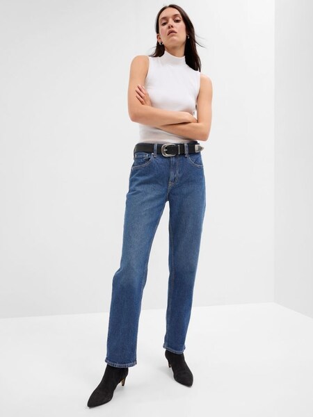 Blue Mid Rise 90s Loose Jeans with Washwell (Q20441) | £45