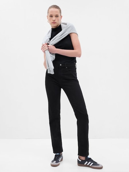 Black 90s Straight Jeans with Washwell (Q20757) | £25
