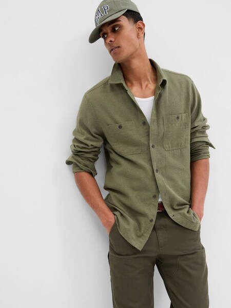 Green Buttoned Utility Shirt (Q21063) | £40