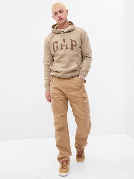 Cream Relaxed Utility Cargo Trousers with Washwell (Q21074) | £50