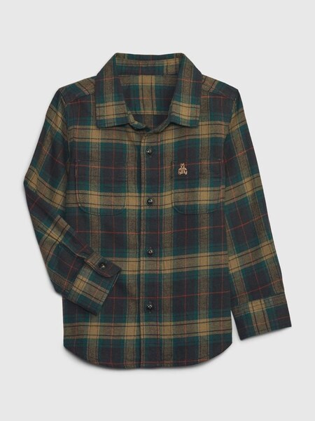 Green Organic Cotton Flannel Long Sleeve Shirt (Q23070) | £18