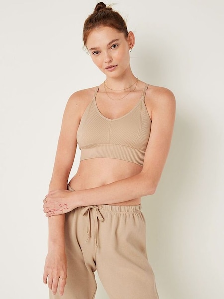 Light Sand Nude Seamless Lightly Lined Low Impact Sports Bra (Q23087) | £26