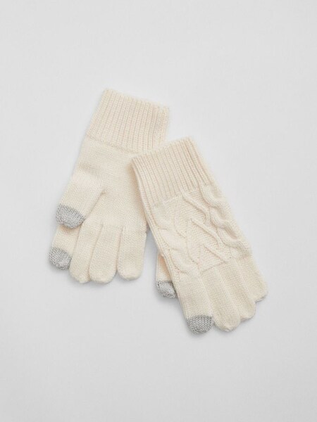 White Cable-Knit Gloves (Q23351) | £12