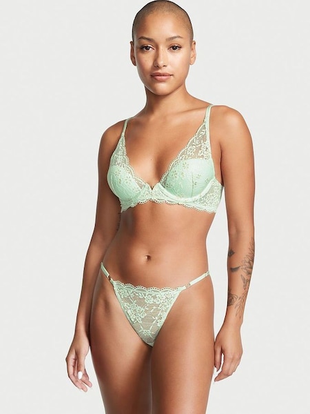 Misty Jade Green Lace Bikini Knickers (Q24347) | £7