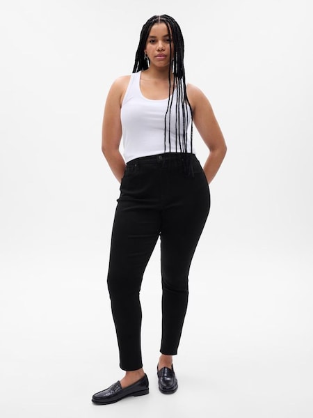 Black High Rise Skinny Jeans with Washwell (Q25518) | £55