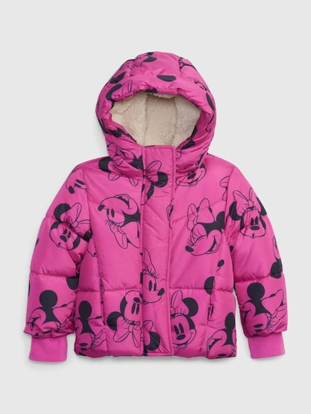 Pink Disney Water Resistant Sherpa Lined Recycled Puffer Jacket (Q26416) | £30