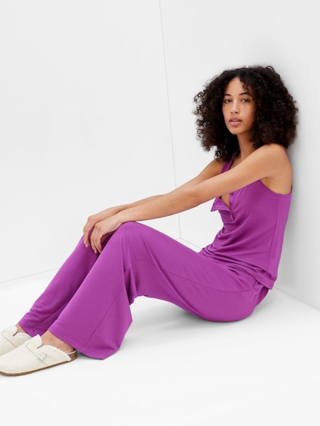 Purple Modal Supersoft Flare Pull-On Trousers (Q26440) | £35